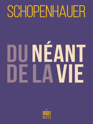 cover image of Du néant de la vie